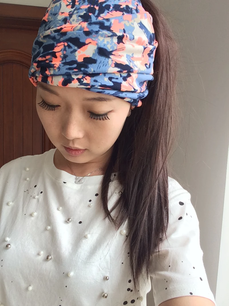 T17502 new good stretch 100 cotton colors printed headbands fashion