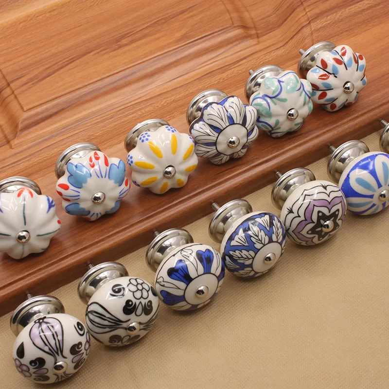 Furniture Hardware 40mm Furniture Handle Ceramic Drawer Cabinet Knobs and Handles Knobs Door Cupboard Kitchen Pull Handles