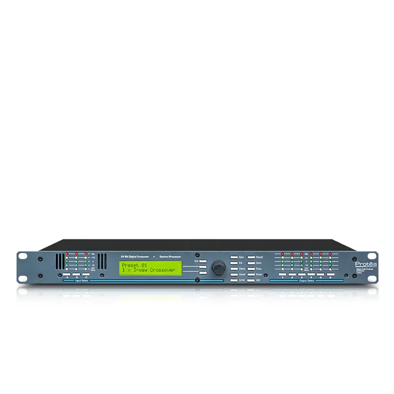 Speaker Processor 3 24CL is a 1U rack mount fully programmable 3 input 6 output 24