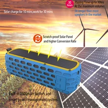 Солнечная приведенная в действие Беспроводной Bluetooth Динамик зарядное устройство на солнечной батарее Динамик s для samsung для iPhone 7 для Xiaomi для открытого воздуха IPX5 восхождение