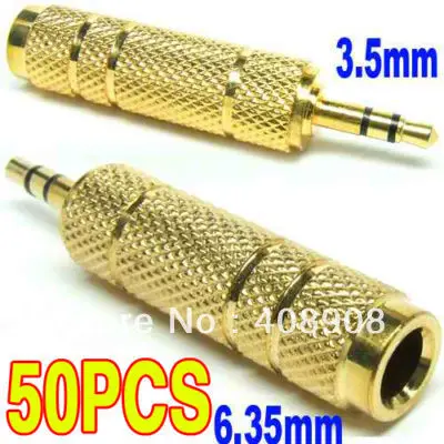 50pcs x 3 5mm to 6 35mm 1 4 Stereo ADAPTERS to Headphones tracking number