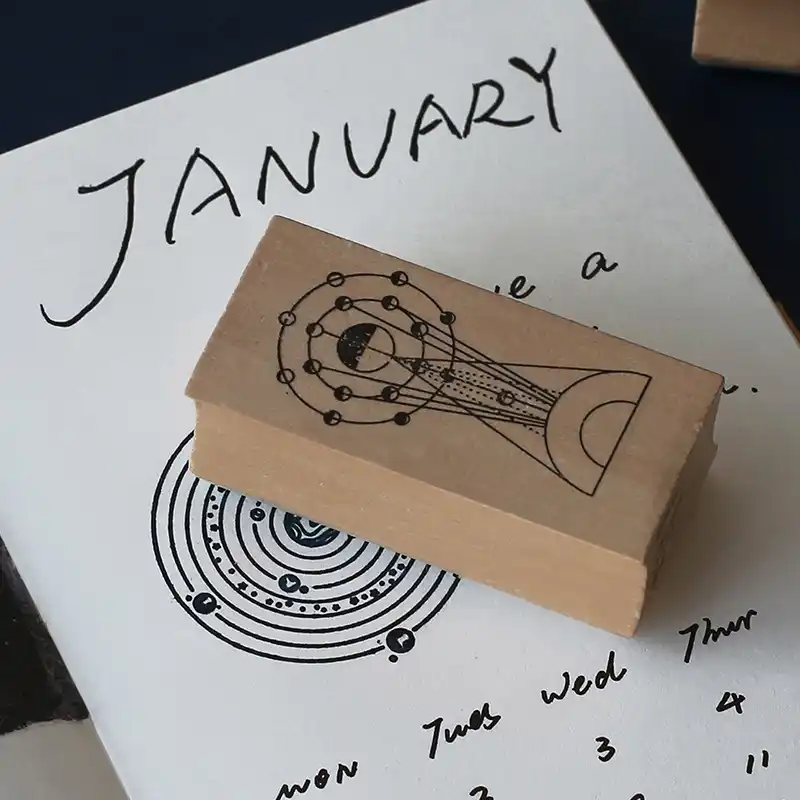 TUNACOCO Inkpad Galaxy Stamp Seal Sighnet Planner Вселенная звезда деревянный штамп пуля Журнал DIY ремесла Qt1710129