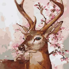 MOLEK DIY картина маслом по номерам комплект Блаженный олень абстрактная раскраска живопись на холсте домашний Декор стены искусства для гостиной