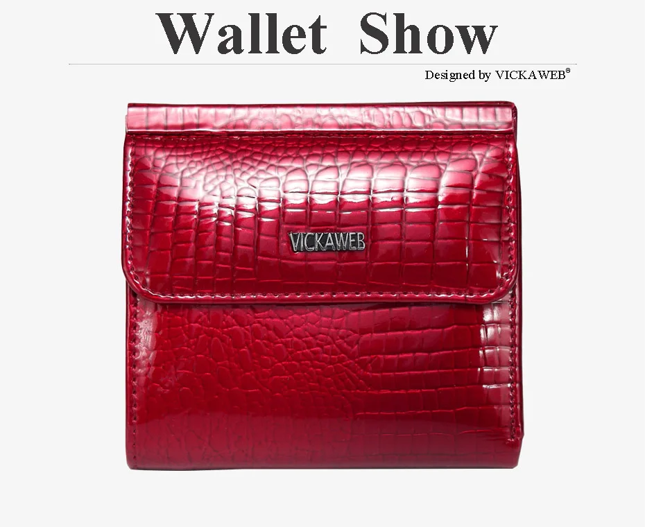 VICKAWEB Mini Wallet Women Genuine Leather Wallets Fashion Alligator Hasp Short Wallet Female Small Woman Wallets And Purses-AE209-013