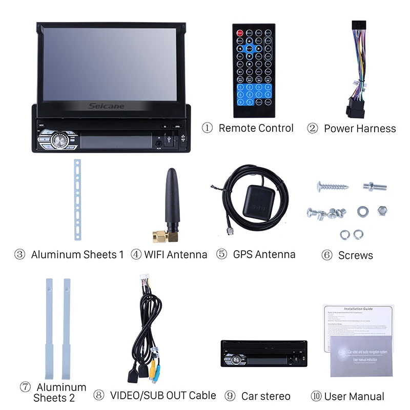 Cheap Seicane Universal Car Stereo Android 6.0 Single 1DIN 7" HD GPS NAVI CD DVD Player Autoradio Bluetooth MP3 Music Mirror Link WIFI 3