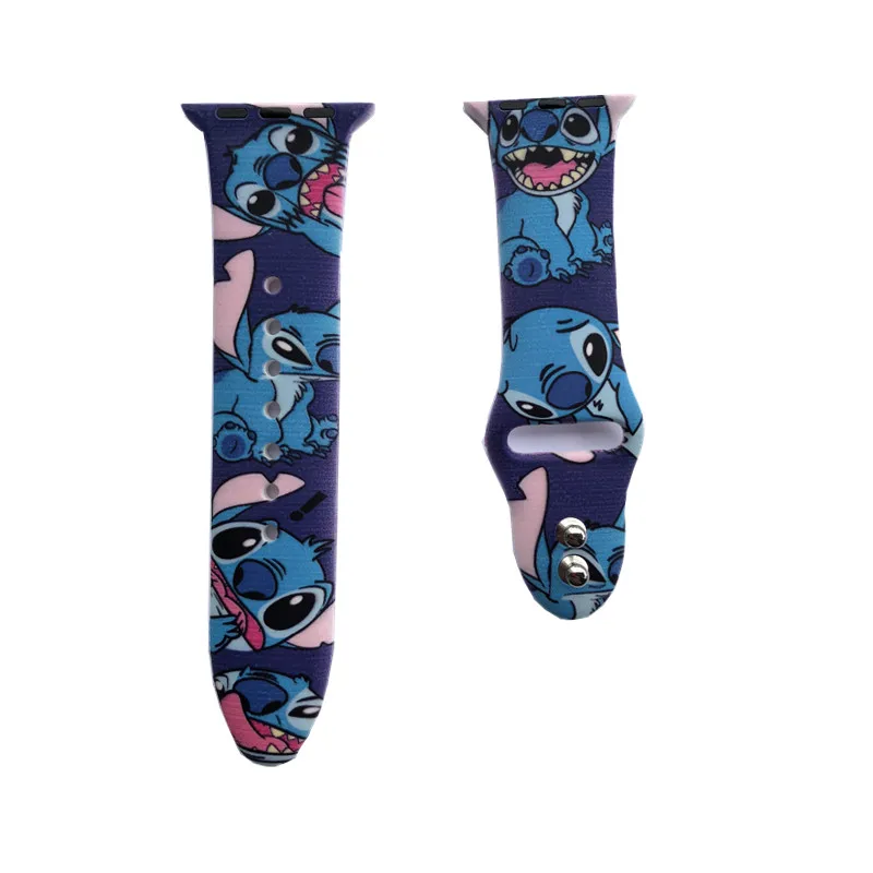 

YUKIRIN Cartoon Stitch Silicone Sport Band For Apple Watch Series 4 3 2 1 Bracelet Wrist Strap for iWatch 38 42 40 44mm S/M M/L