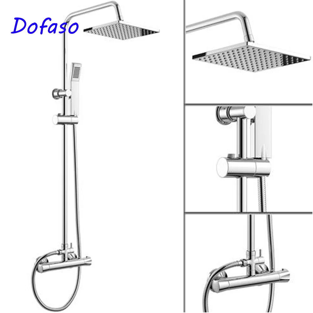 Dofaso квадратный душ интеллектуальная насадка латунь термостатический смесительный клапан кран для душа для ванной смеситель