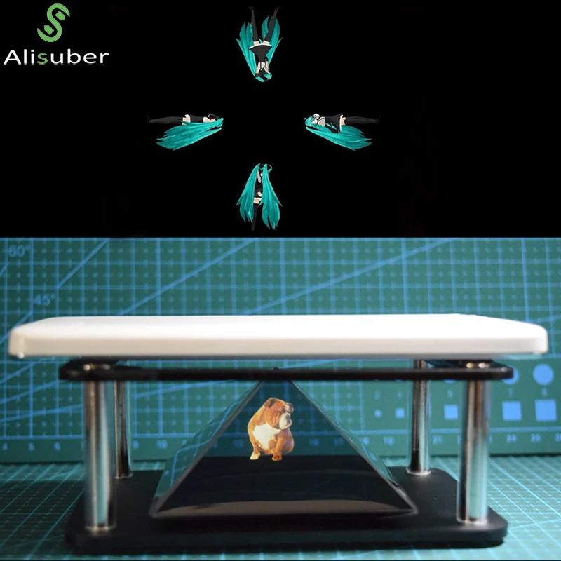 Alisuber 3D Голограмма Тип дисплея Крытая Пирамида голограмма дисплей голограмма Пирамида роскошная витрина для ipad смартфона планшета ПК