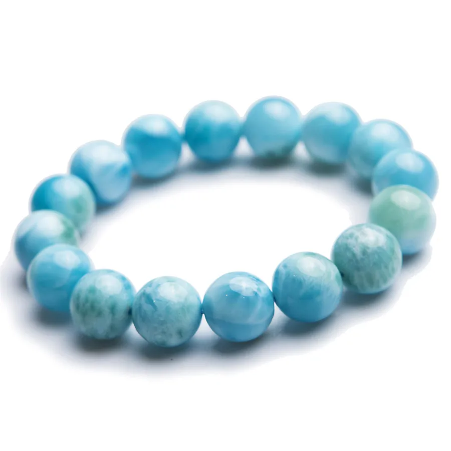 13mm Genuine Blue Natural Larimar Bracelet Healing Gemstone Crystal Fitness Woman Men Round Bead Bracelet Drop Shipping AAAAAA (6)