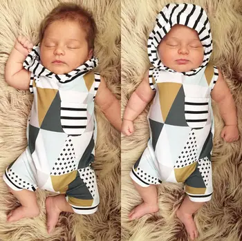 

2016 Cute Newborn Baby Boy Girl Clothes Fashion Hooded Romper Playsuit One Pieces Outfit Sunsuit 0-18M