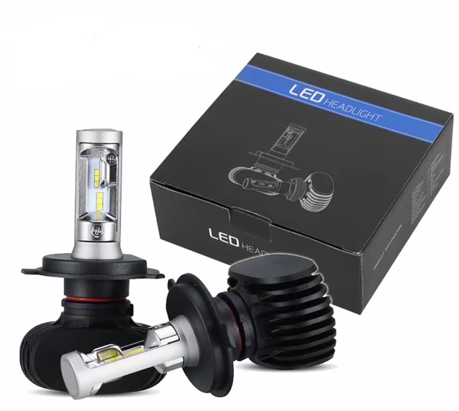 

Wholesale 100Pcs/Lot S1 Auto H4 Led H7 Bulb Car Headlight High Low Beam 50W 8000LM 12V 24V Fog Light Kit Super Bright Car Lights