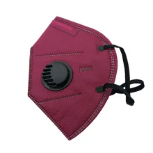 5 шт. KN95 красного цвета с активированным углем вертикальный складной нетканый с клапаном Пылезащитная маска PM2.5 Респиратор маска для лица с клапаном