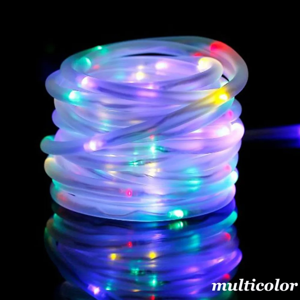 Outdoor Rope String Lights 5M 50LED Waterproof Tube Light Copper Wire Fairy Lights for Garden Fence Yard Party Wedding Decoratio - Испускаемый цвет: Multicolor