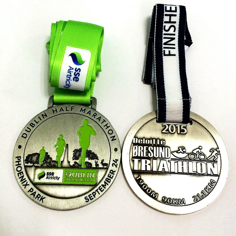 

running sports medal with medal ribbon--57.2mm diameter--200pcs