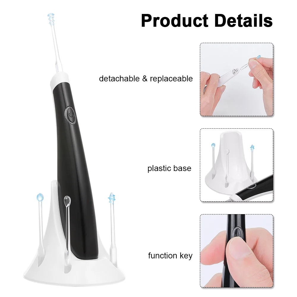 

Flashlight Earpick Vibrating Ear Cleaner Earwax Removal Tools Luminous Ear Curette Light Spoon Ear Cleaning Tool