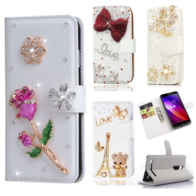 Pour Moto G2 G5 G4 G4 Plus diamant papillon motif imprimé Cas TPU Retour Couvercle Rabattable en cuir Shell Stand Portefeuille Sac Carte titulaire