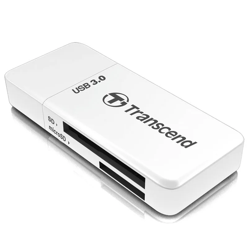 Transcend 2 в 1 Высокоскоростной USB 3,0 кард-ридер адаптер для SDHC/SDXC/microSDHC/microSDXC/UHS-I карта адаптер до 128 ГБ