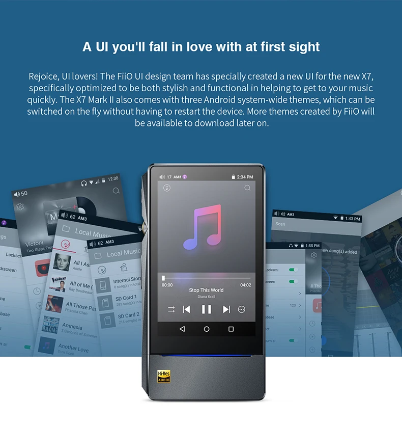 FiiO на базе Android музыкальный плеер X7 II с баланса am3a, музыкальный плеер FiiO X7 MKII, Bluetooth MP3 плеера FiiO X7II