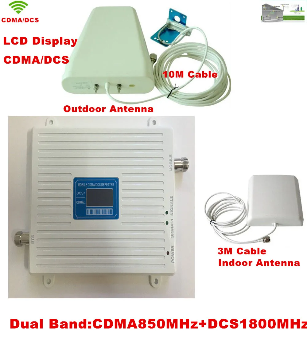 

2018 New 65dB High Gain 850 1800 MHz Dual Band Cell Mobile Phone Signal Booster Amplifier,GSM CDMA DCS Cellular Signal Repeater