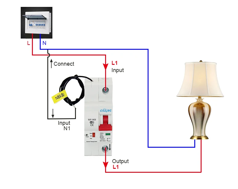 2 шт. 1 P WiFi Smart Switch автоматический выключатель перегрузки короткого замыкания поддержка Amazon Alexa google home для Умный дом