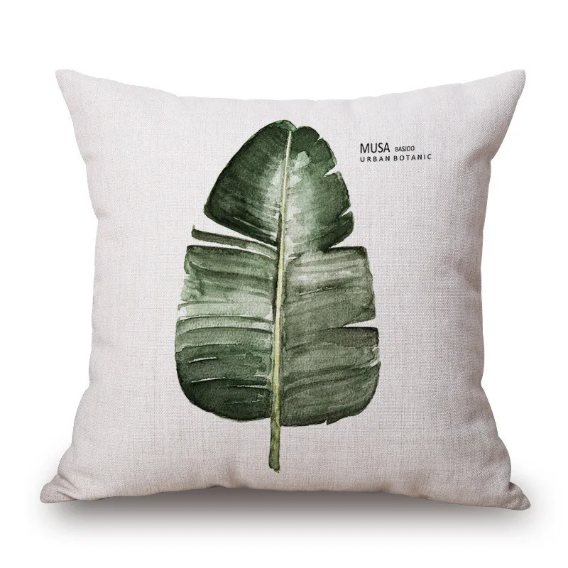 

linen pillow case Home decoration 45*45cm Plant leaf