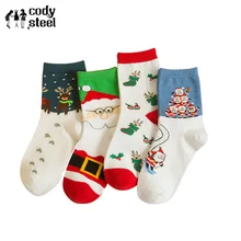 Милые женские носки с героями мультфильмов хлопковые носки с принтом снежинки и оленя для девочек Рождественские Чулочные изделия, женские носки 3 пар/лот = 6 шт