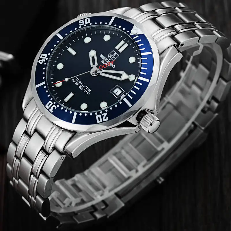 SEKARO سويسرا الساعات الرجال العلامة التجارية الفاخرة التلقائي الميكانيكية ووتش العسكرية للماء مضيئة جيمس بوند 007 الساعات