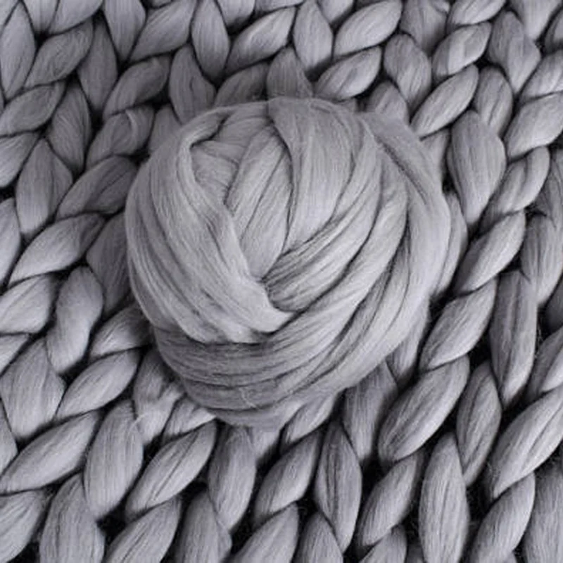 500G Thick Woolen Yarn Iceland Bulky Knitting Wool Roving Handmade