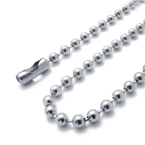 RAINXTAR 2.4mm Thick Stainless Steel Beaded Ball Chain Necklaces For