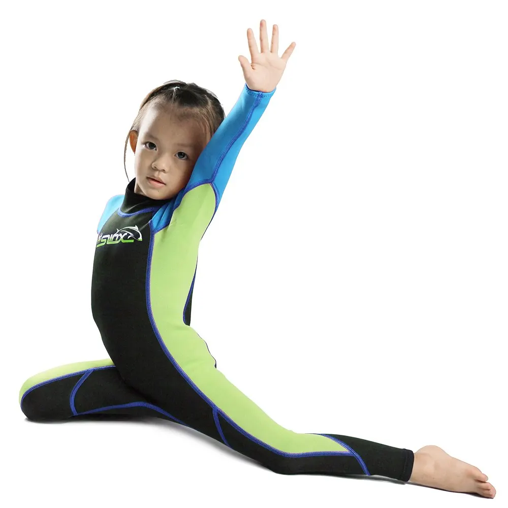 

SLINX Kids Diving Suits 2MM Neoprene Scuba Diving Wetsuit Zipper Canoeing Swimming Snorkeling Kayaking Swimsuits Full Bodysuit