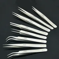 1pcs New Stainless Steel Industrial Anti-static Tweezers watchmaker Repair Tools Excellent Quality 1
