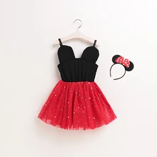 Платье для девочек, милый костюм с мышкой для девочек, платья, детский праздничный костюм на день рождения, платье с повязкой на голову, CD-00047