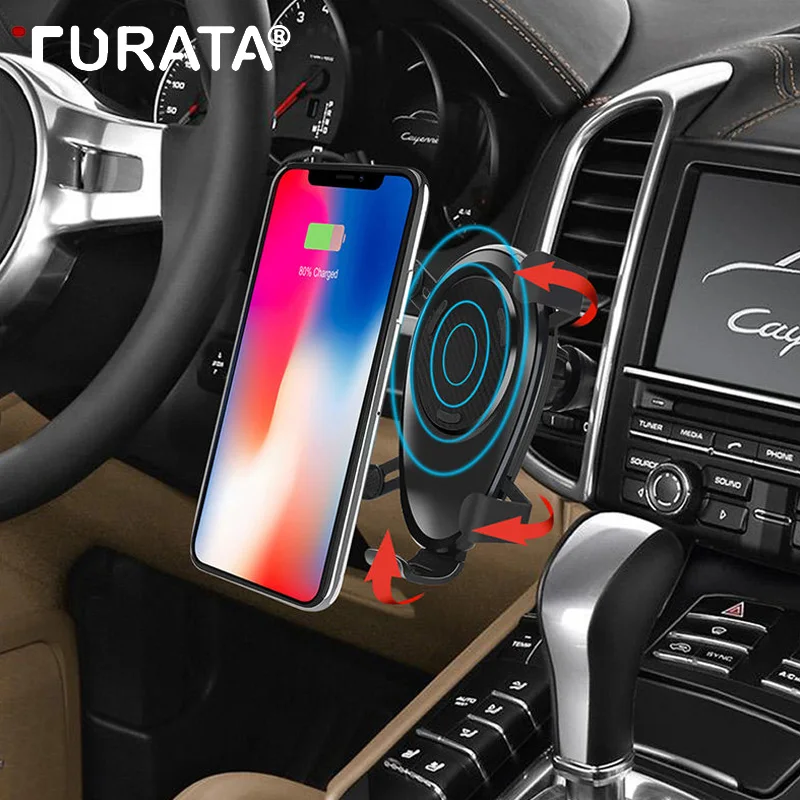 TURATA автомобильное Qi Беспроводное зарядное устройство для iPhone X 8 Plus быстрая