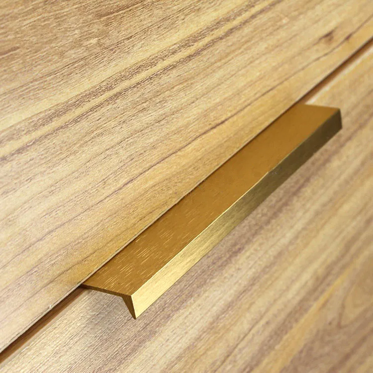 Современная простая дверная ручка края ящика шкафа матовый золотой скрытый мебельные ручки для кухни