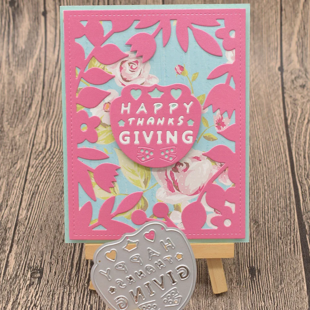 

Happy Thanksgiving Letter Metal Cutting Dies Words for Scrapbooking Album Festival Card Making Paper Embossing Die Cuts