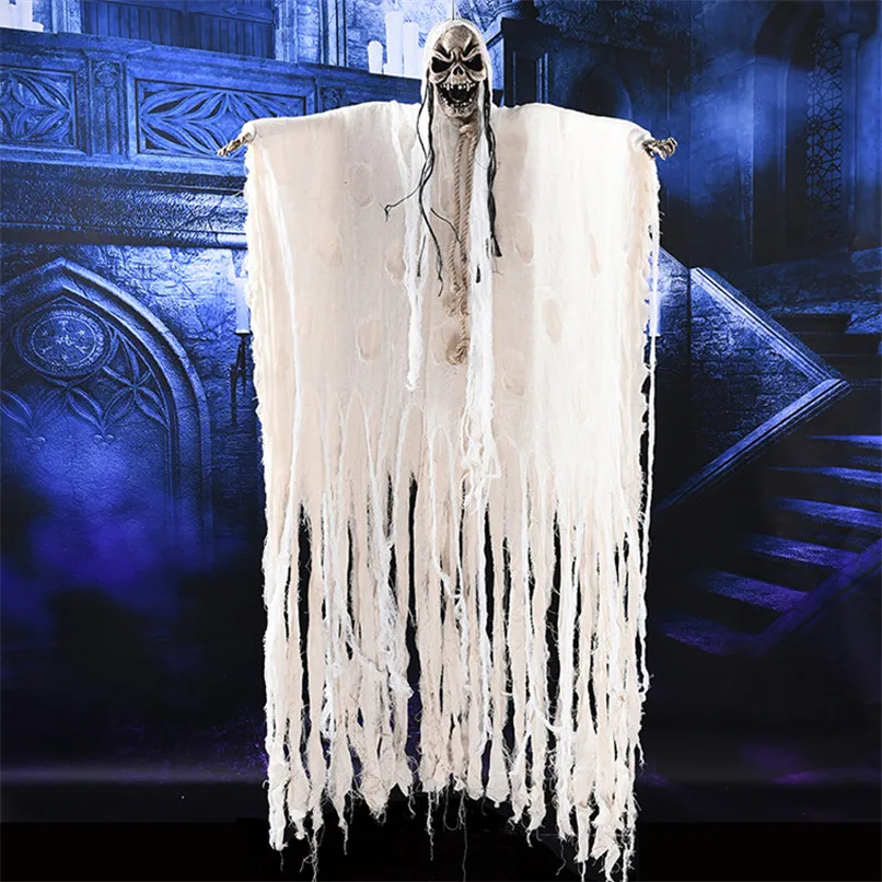 

Halloween Horror Decoration Hanging Big Size Ghost Glowing Toys Scary Voice Props for Halloween Party Ghost Festival Prank