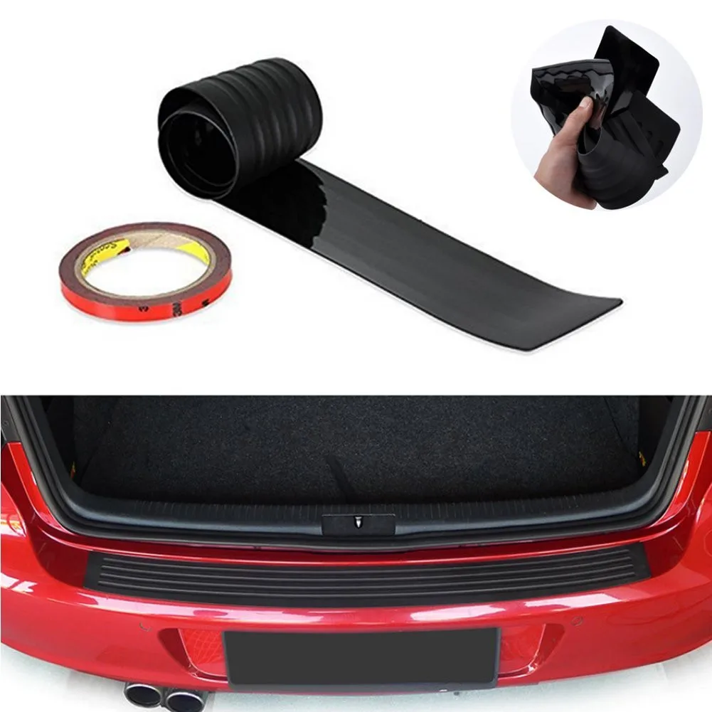 

Styling Mouldings Universal Car Black Rear Bumper Sill/Protector Plate Rubber Cover Guard Trim Pad car door stickers protector