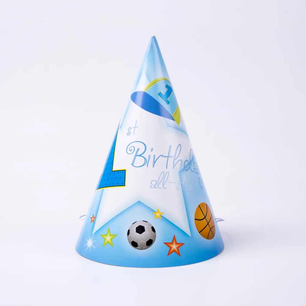 

6pcs/lot Sports Boy Theme hats Party Decoration Baby shower boys Birthday Tableware Set Party Supplies