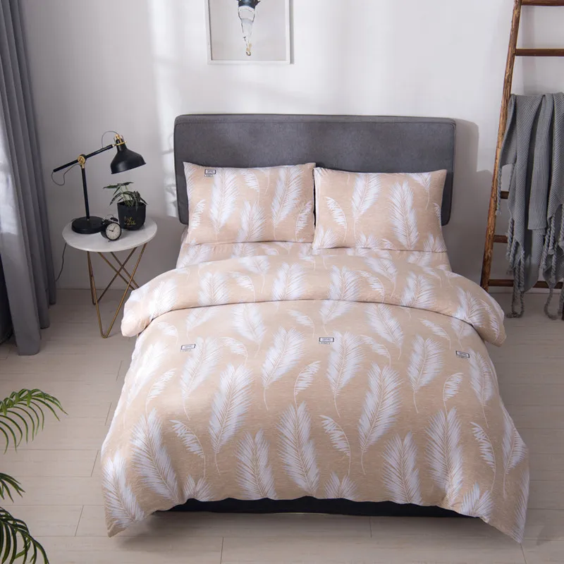 

Solstice Simple Bedding Set Floral Leaves Comfortable Bed Linens Home Textile US Twin Queen Duvet Cover Set for Adults Bed