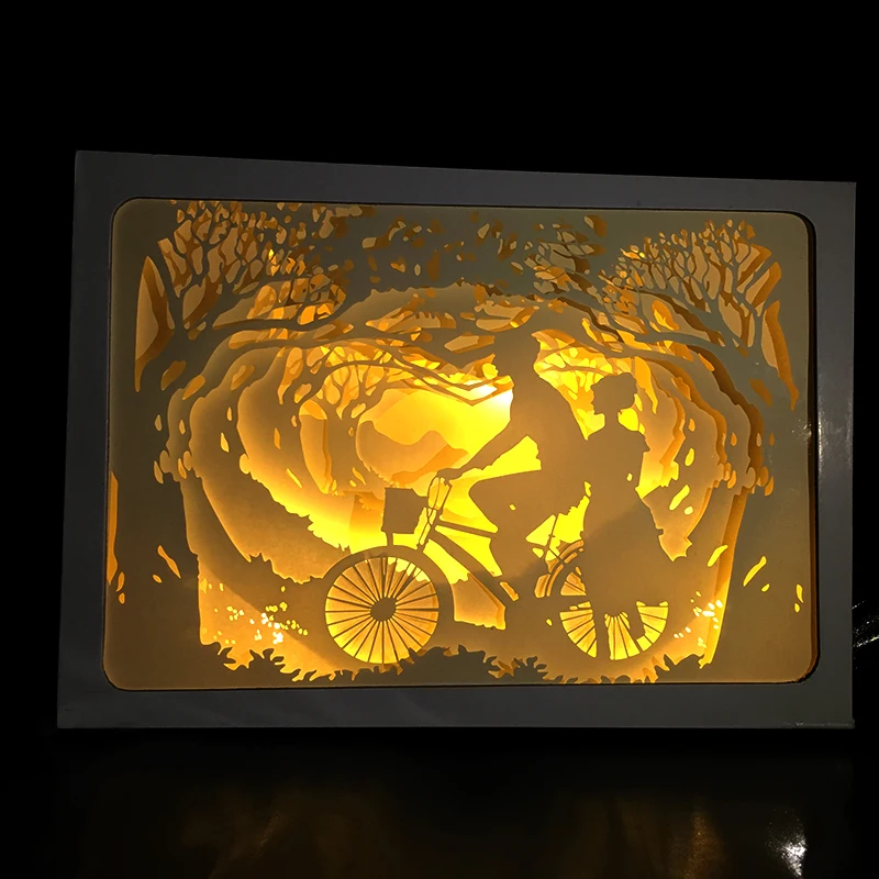 Подарок ко Дню Святого Валентина Танцы пары Дизайн 3D Фонари Papercut свет Коробки для