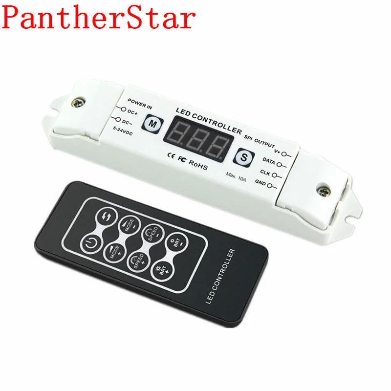 

BC-201 DC5V-24V LED Pixel Strip SPI Controller RF remote Digital Addressable Control 2801 2811 2812 6803 8806 6812IC 1000 pixels