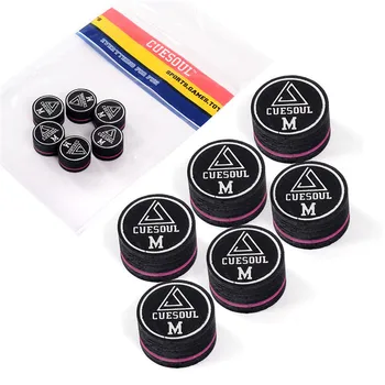 Free Shipping CUESOUL 6pcs/set 14MM Baked Pig Suede Billiard Snooker Cue Tip & Pool Cue Tip free shipping 16pcs lot pool billiard snooker table ball keychain keyring 1 1 4 3 2cm