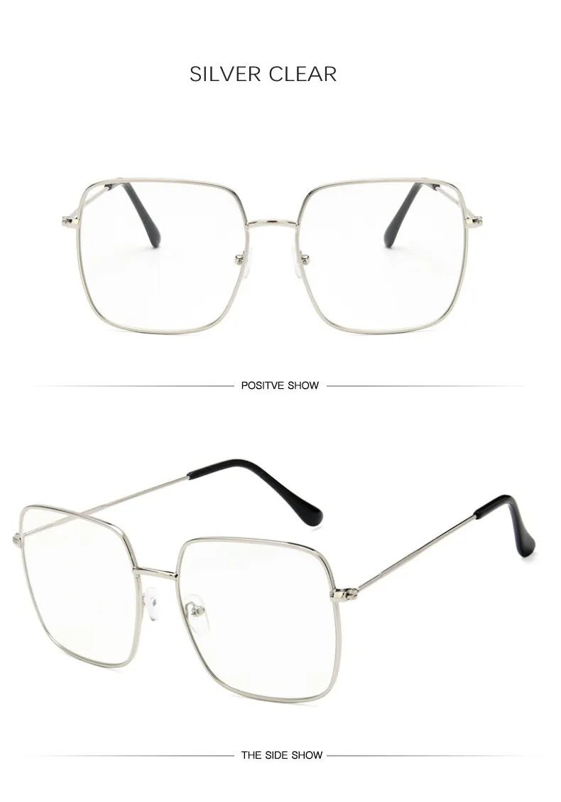 Retro Alloy Square Frame Eyeglasses Women Brand Clear Glasses Myopia Men Reading Computer Goggles Transparent Shades