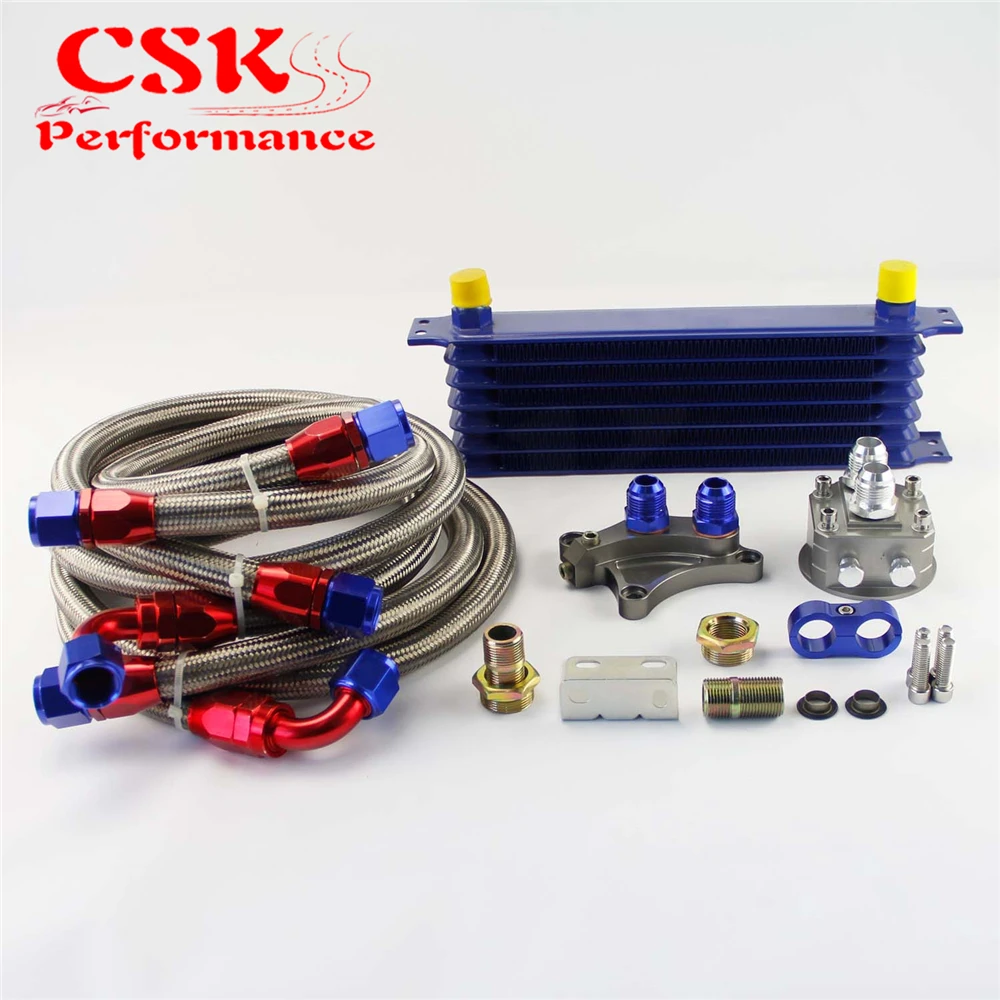 ^Cheap 7 Row 262mm AN10 Oil Cooler Kit Fits For Nissan Silvia S13 S14 S15 180SX 200SX 240SX SR20DET Black/Blue/Gold