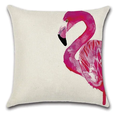 

2pcs Ink Painting Rose Pink Flamingo Cool Lovely Animal Ins Style Home Decoration Home Decor Cushion Cover Pattern Print Throws