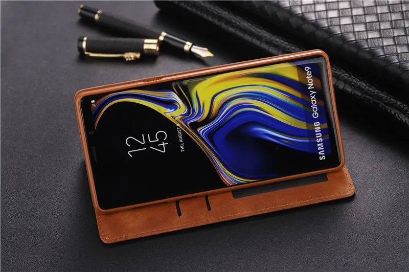 Чехол-Кошелек с откидной крышкой Note9, чехол для samsung Galaxy Note 9, роскошный кожаный держатель для карт, крепкий Магнитный защитный чехол, силиконовый чехол для телефона Carcasa ETUI