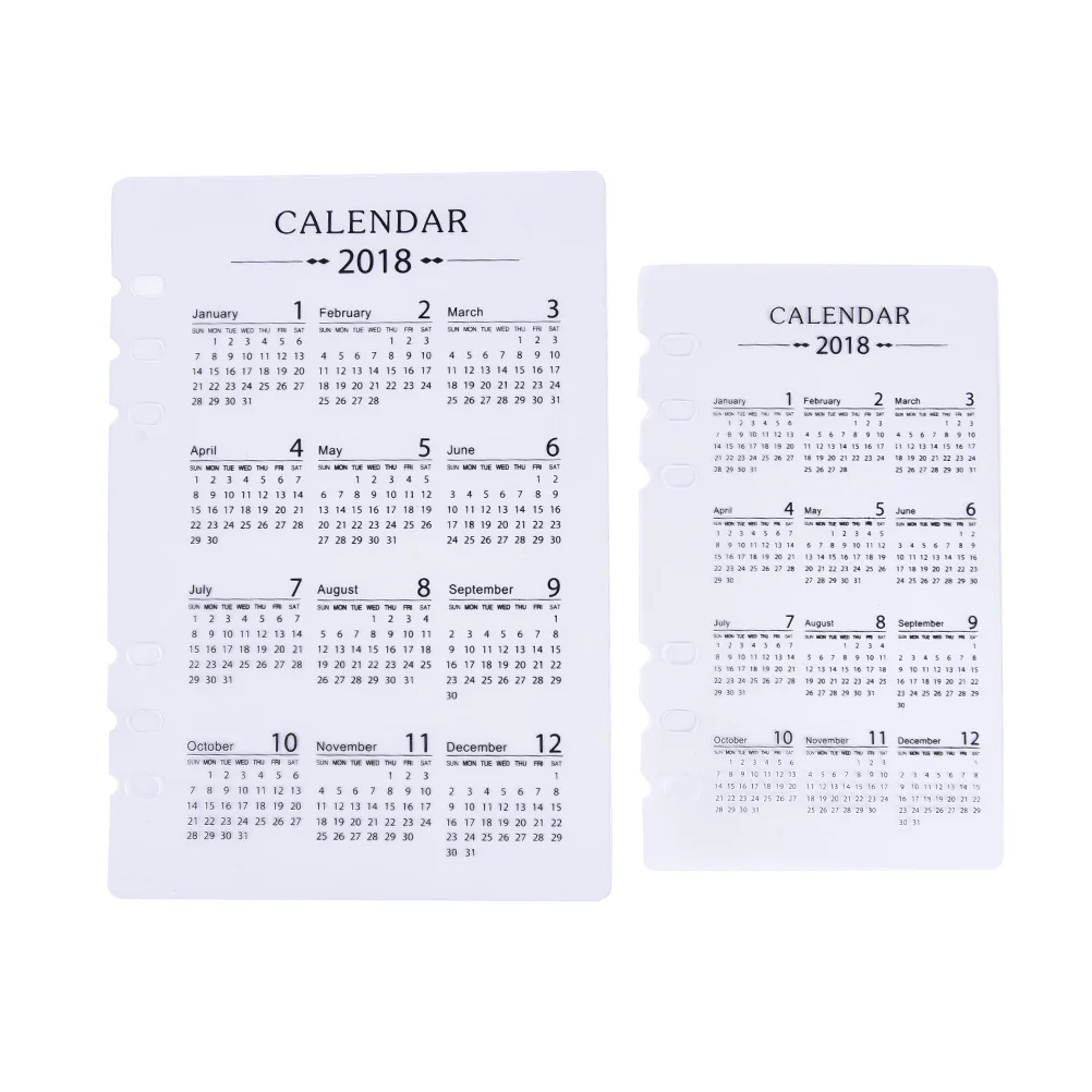 

1Sheeets A5 A6 2018 Calendar Matt Frosted Plate Protecting Inner Paper Spacer Planner Filofax Organizer Divider Separator