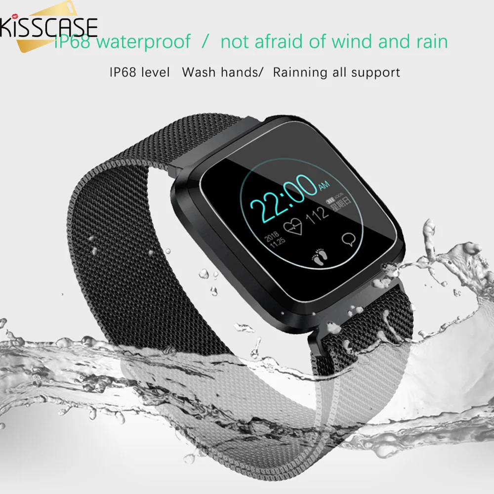 

KISSCASE Bluetooth Smart Watch Heart Rate Monitor Blood Pressure Tracker Smartwatch Sport Watch for Android IOS Waterproof Watch