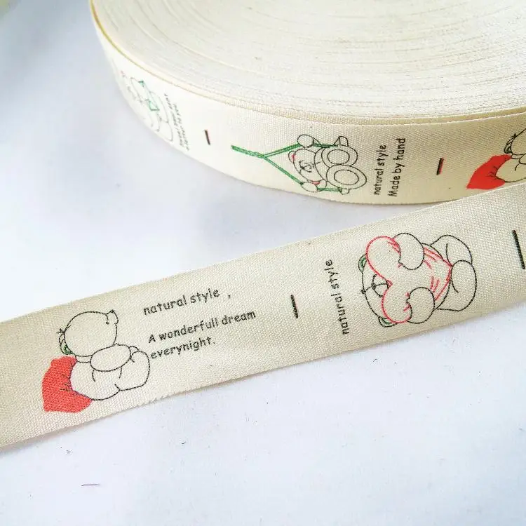 

5yards/lot 1'' 25mm 100% Cotton Ribbon "Natural Style" Made by Hand DIY Label Sewing & Packing Accessories Printed Ruban Y120