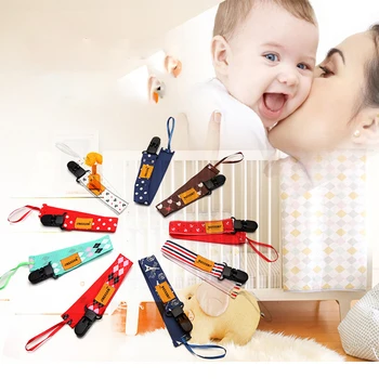 

12PCS Safety Products 8-color Squares /Dots /Love /Barb Section Baby Pacifiers Safety Chain Anti-out with Infants Zipper TRQ0230